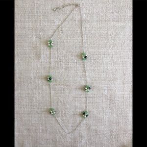 Fun long costume jewelry necklace with bobbles!